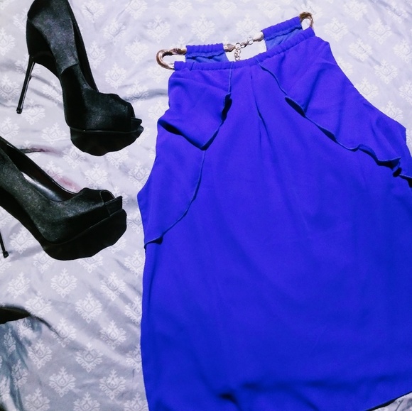 Gold Chain Halterneck Sleeveless Top Size Small - Picture 1 of 1